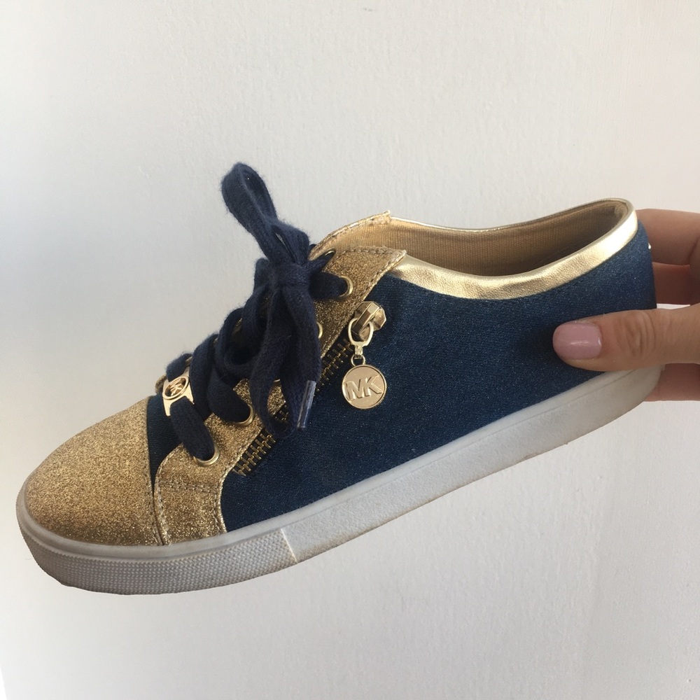 Size 4 Michael Kors Gold Tennis Shoe Sneakers